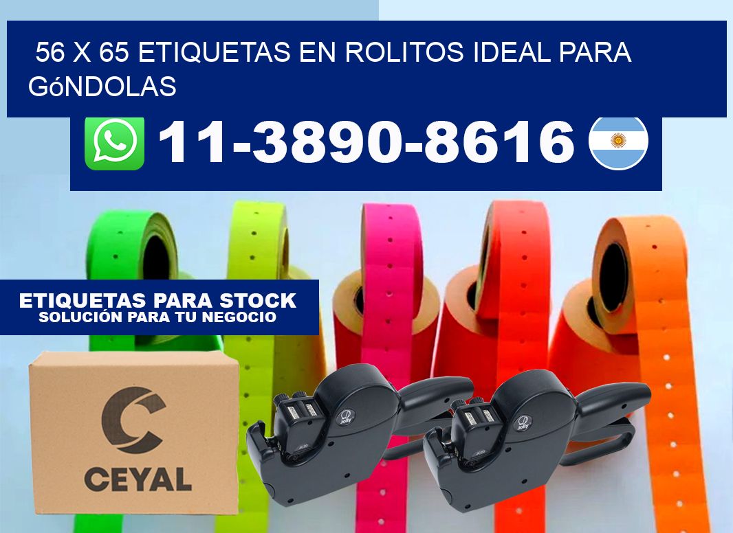 56 x 65 etiquetas en rolitos ideal para góndolas