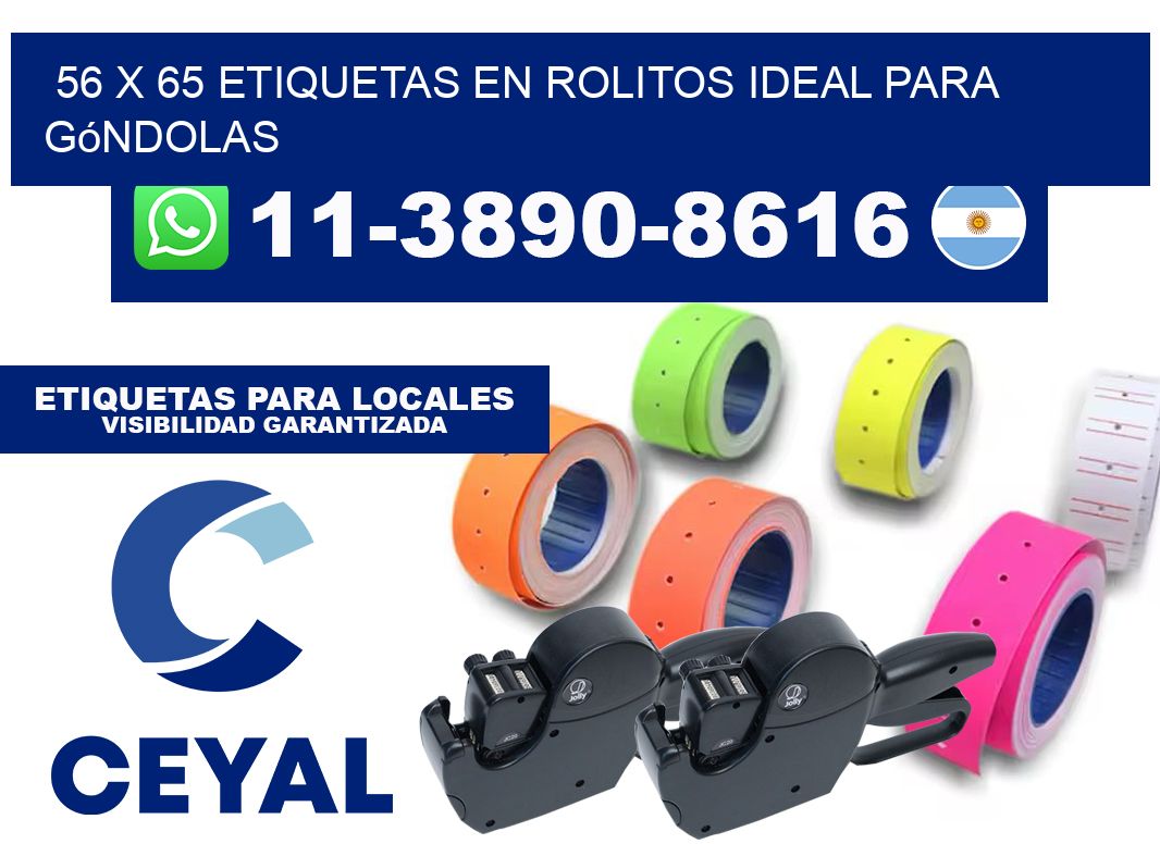 56 x 65 etiquetas en rolitos ideal para góndolas