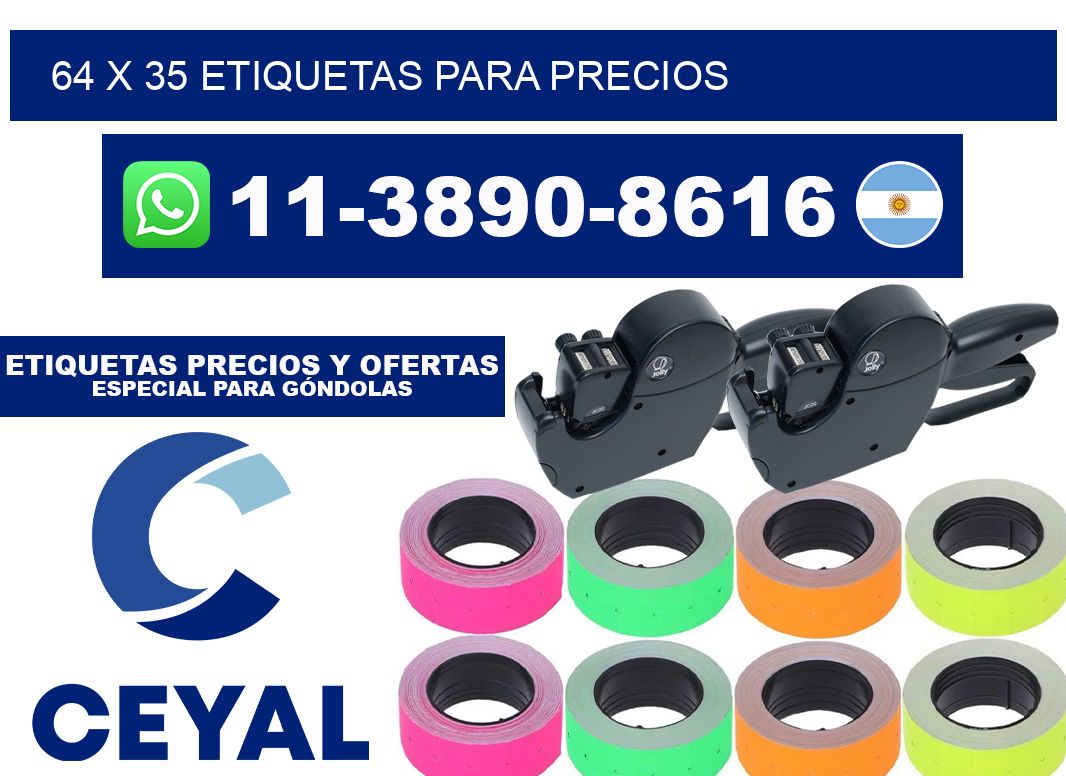 64 x 35 etiquetas para precios
