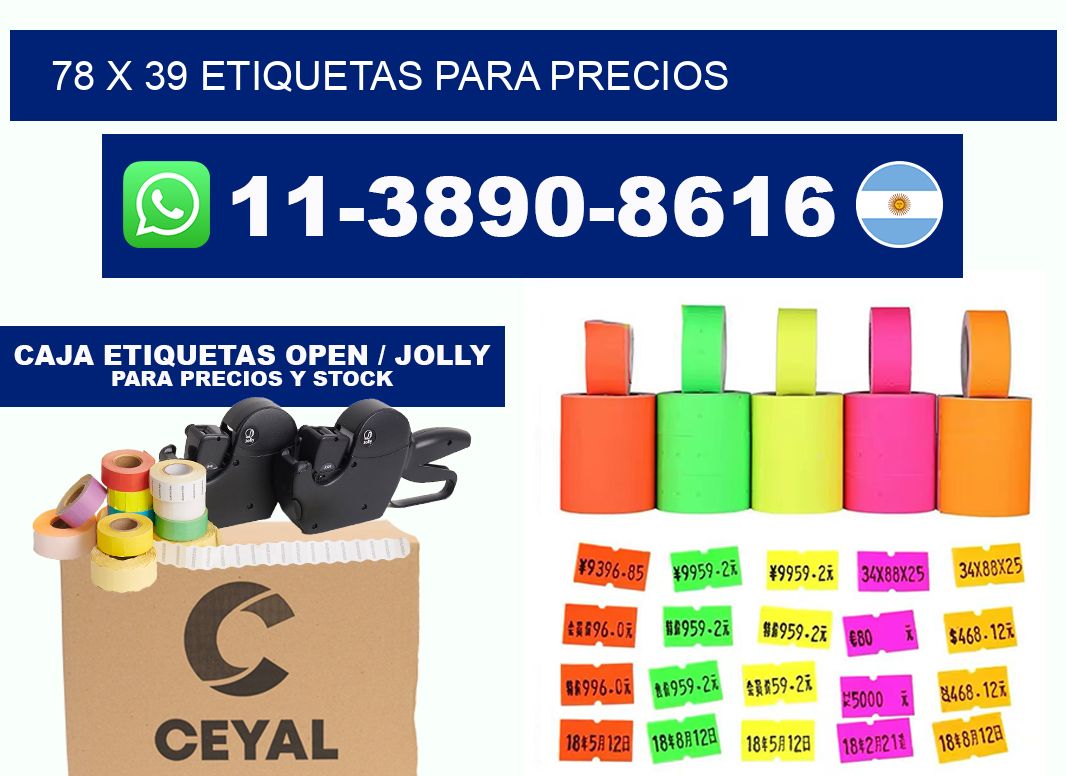 78 x 39 etiquetas para precios