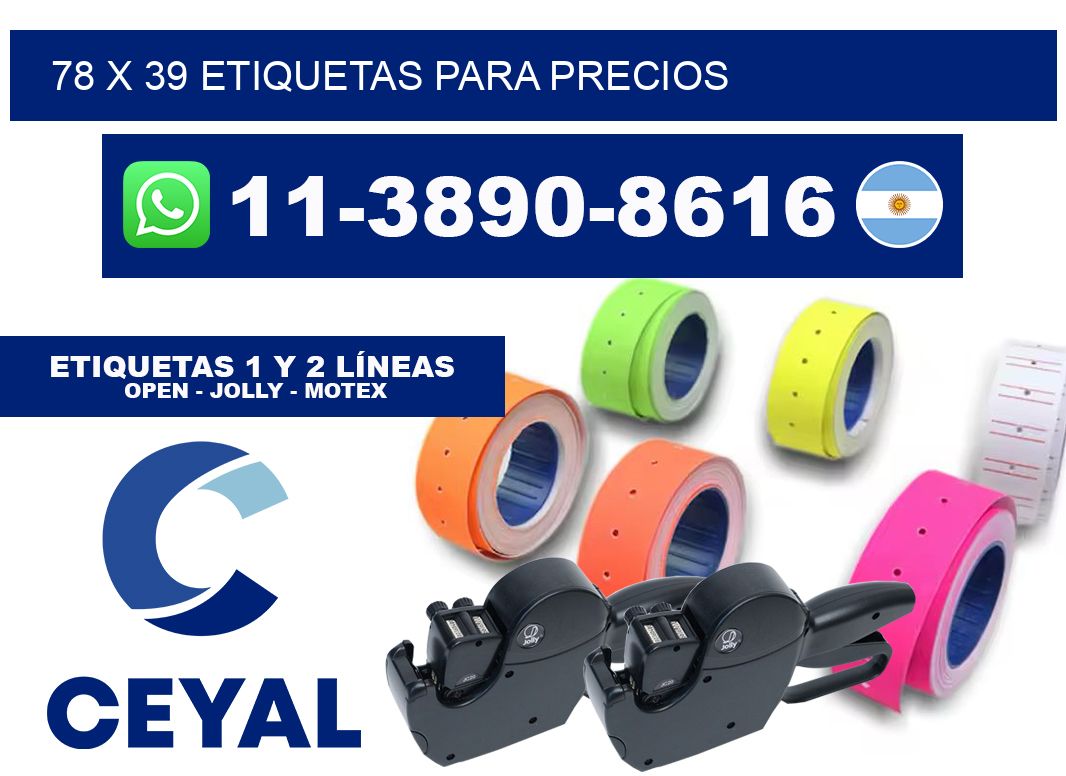 78 x 39 etiquetas para precios
