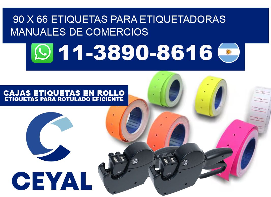 90 x 66 etiquetas para etiquetadoras manuales de comercios