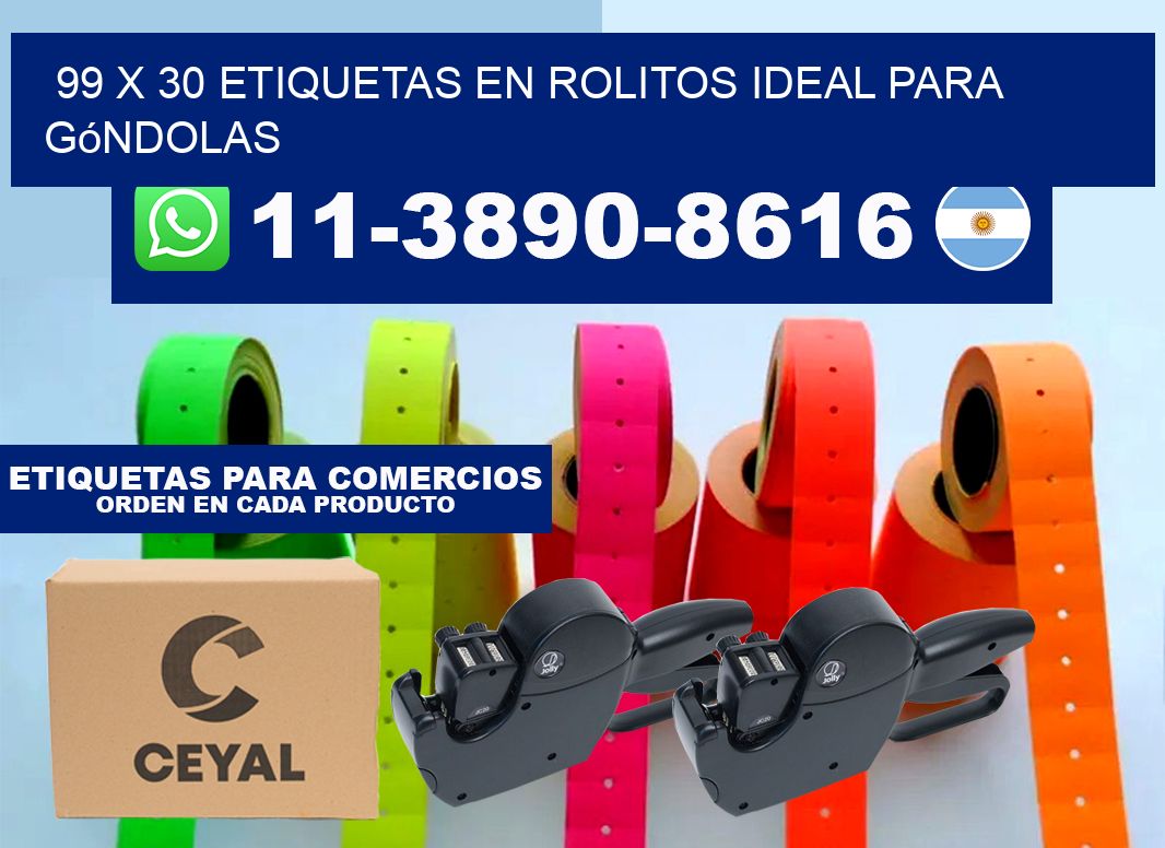 99 x 30 etiquetas en rolitos ideal para góndolas