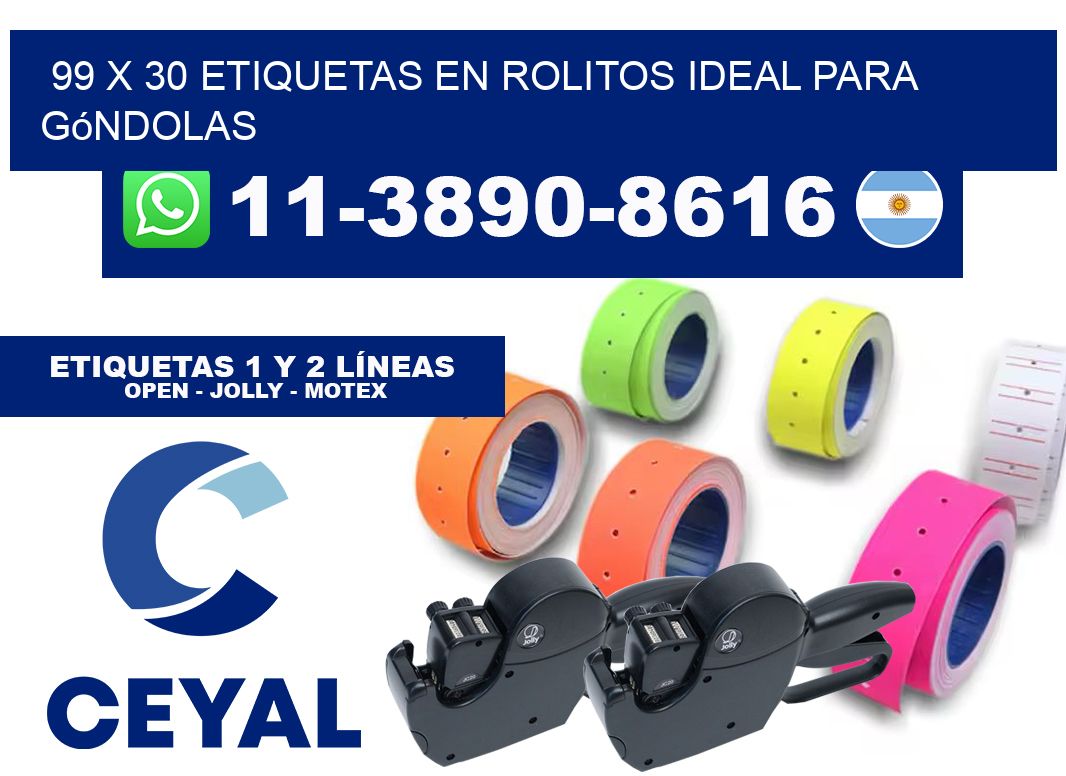 99 x 30 etiquetas en rolitos ideal para góndolas