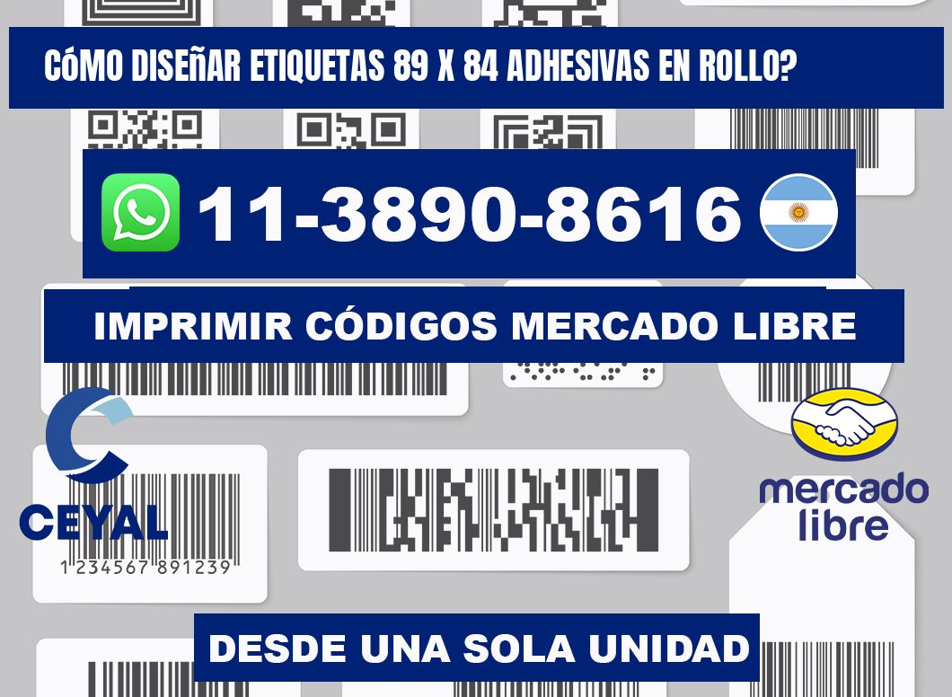 Cómo diseñar etiquetas 89 x 84 adhesivas en rollo?