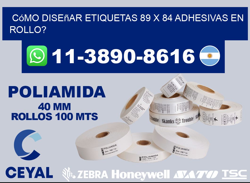 Cómo diseñar etiquetas 89 x 84 adhesivas en rollo?