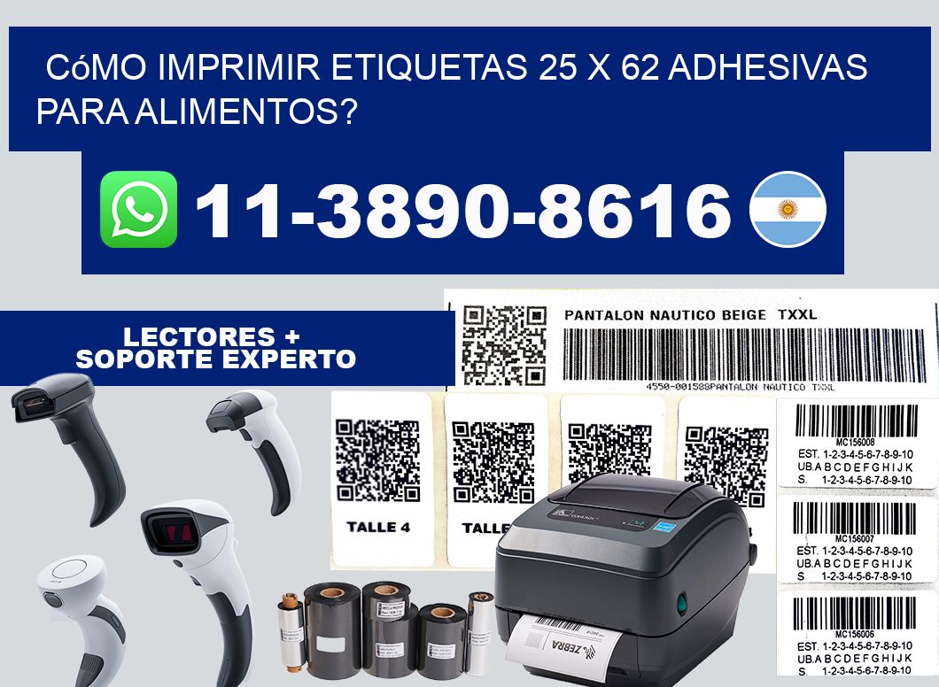 Cómo imprimir etiquetas 25 x 62 adhesivas para alimentos?