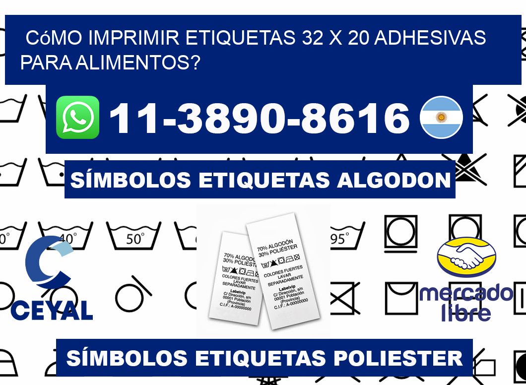 Cómo imprimir etiquetas 32 x 20 adhesivas para alimentos?