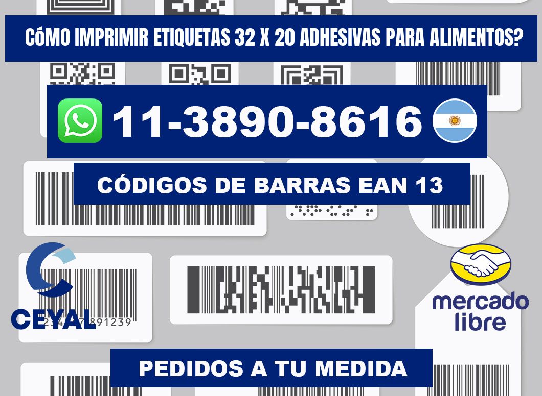 Cómo imprimir etiquetas 32 x 20 adhesivas para alimentos?