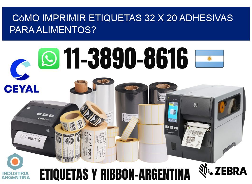 Cómo imprimir etiquetas 32 x 20 adhesivas para alimentos?