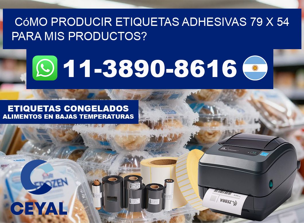 Cómo producir etiquetas adhesivas 79 x 54 para mis productos?