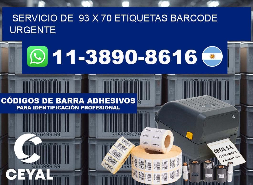 SERVICIO DE  93 x 70 ETIQUETAS BARCODE URGENTE