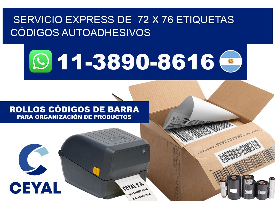 SERVICIO EXPRESS DE  72 x 76 ETIQUETAS CÓDIGOS AUTOADHESIVOS