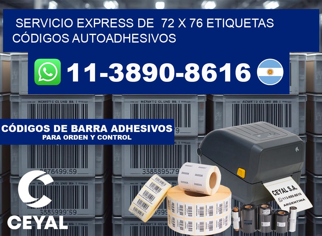 SERVICIO EXPRESS DE  72 x 76 ETIQUETAS CÓDIGOS AUTOADHESIVOS