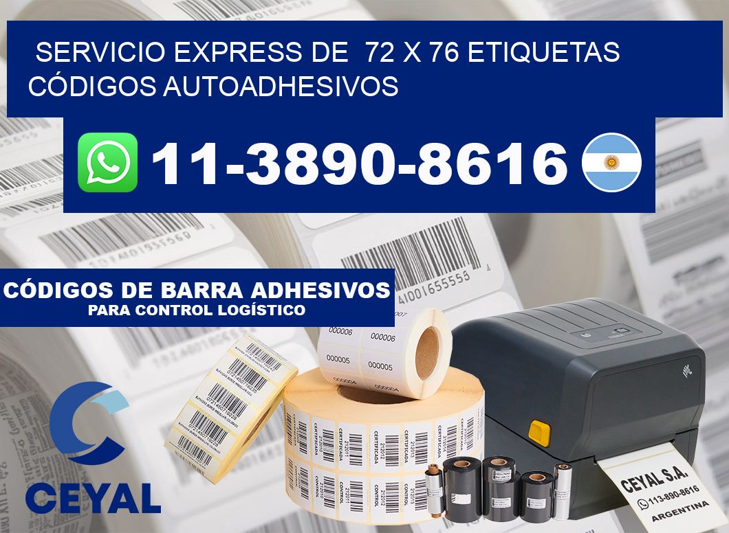 SERVICIO EXPRESS DE  72 x 76 ETIQUETAS CÓDIGOS AUTOADHESIVOS