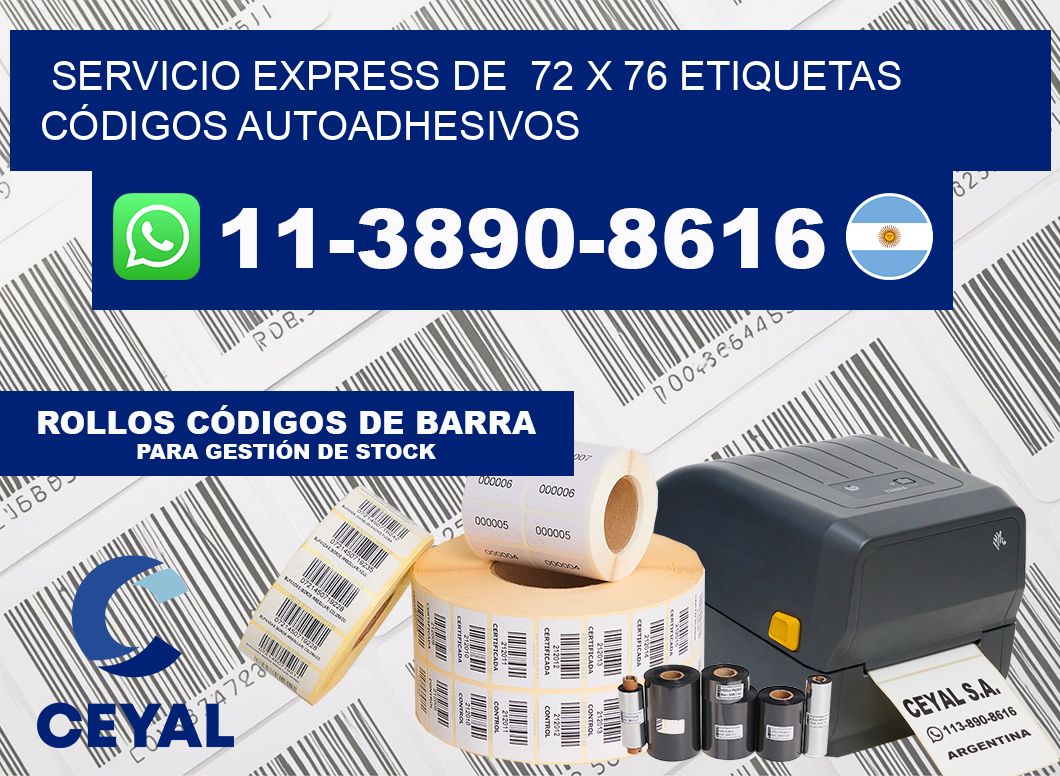 SERVICIO EXPRESS DE  72 x 76 ETIQUETAS CÓDIGOS AUTOADHESIVOS