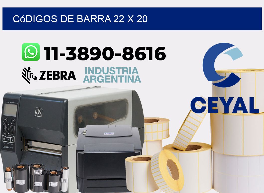 códigos de barra 22 x 20