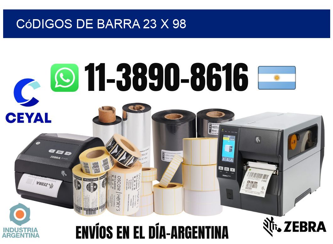 códigos de barra 23 x 98