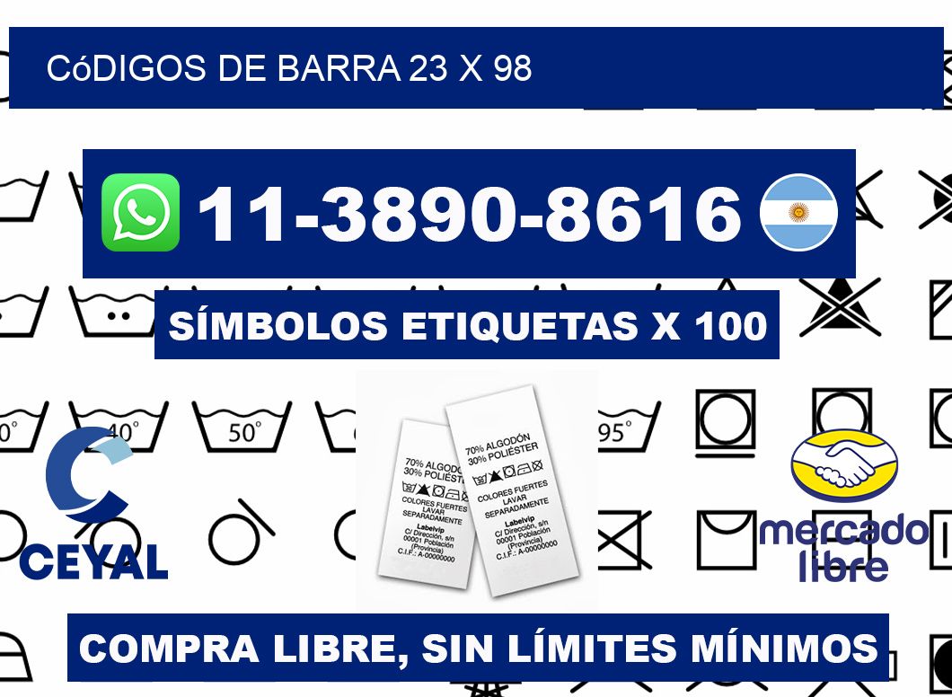 códigos de barra 23 x 98