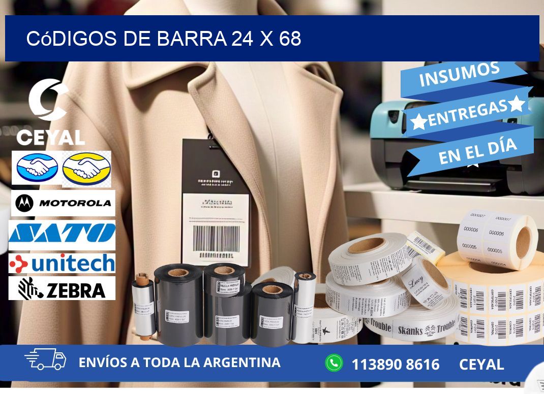 códigos de barra 24 x 68