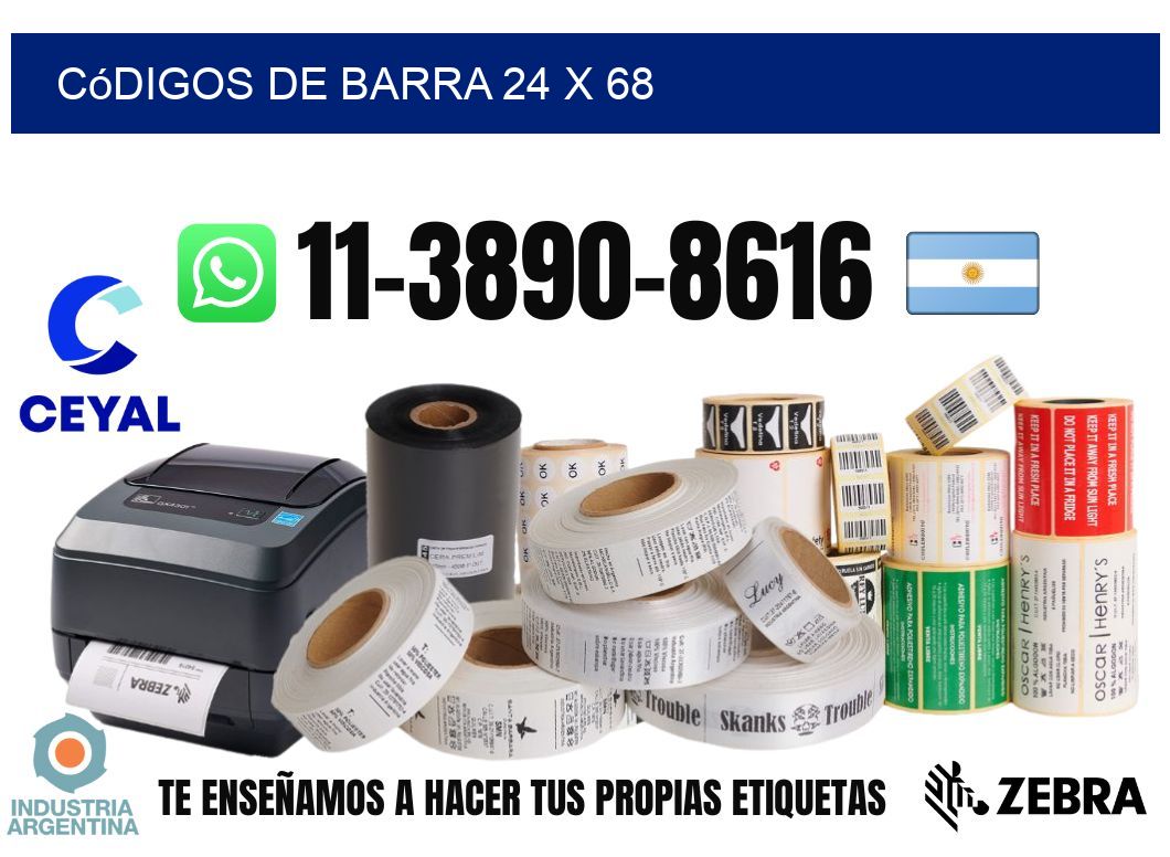 códigos de barra 24 x 68