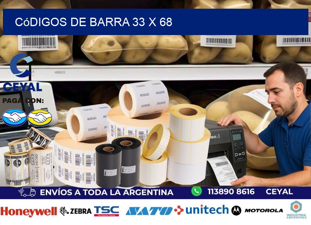 códigos de barra 33 x 68