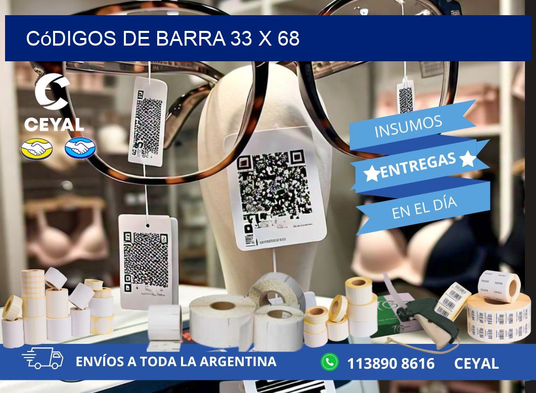 códigos de barra 33 x 68