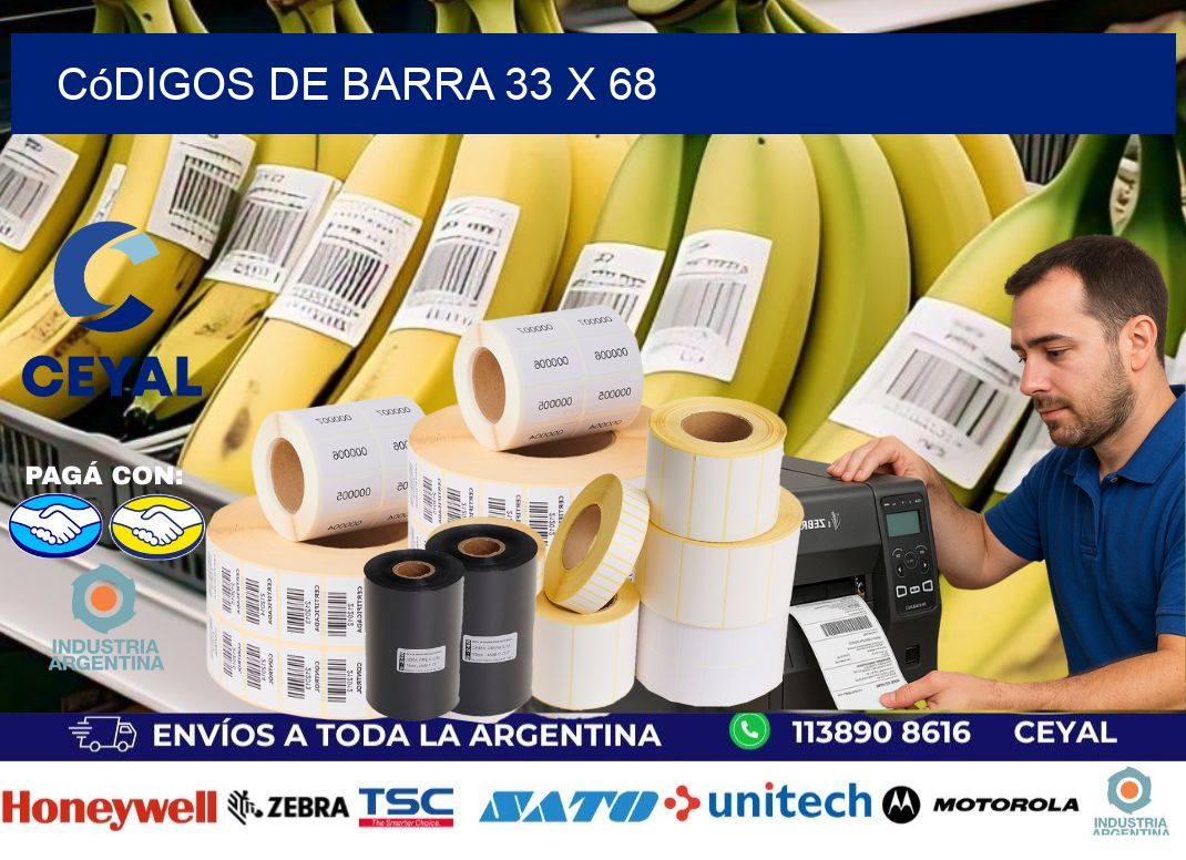 códigos de barra 33 x 68