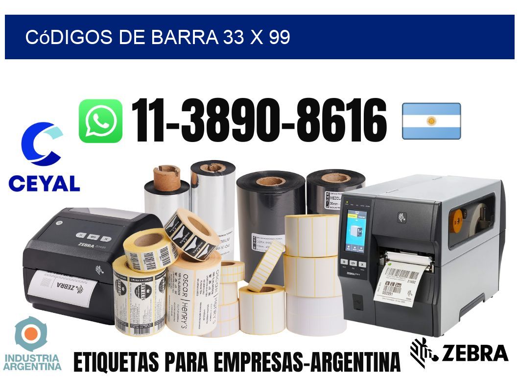 códigos de barra 33 x 99