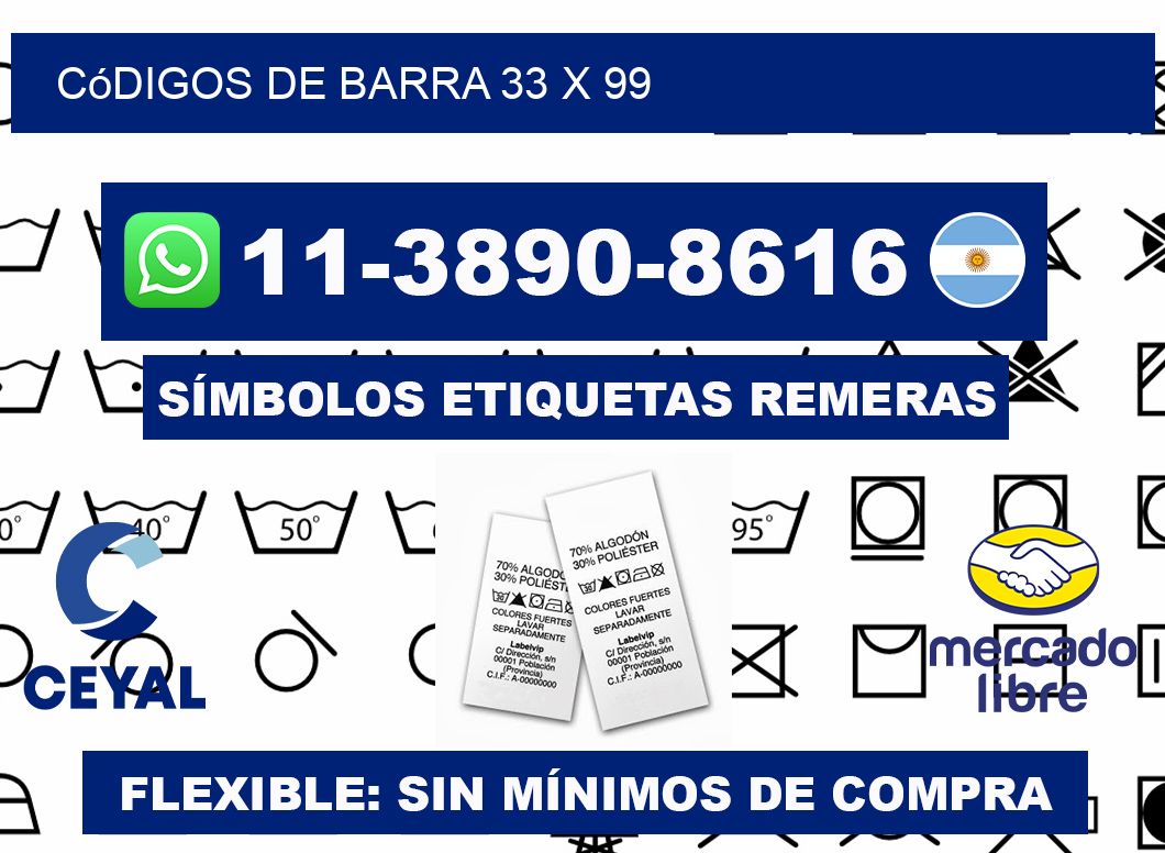 códigos de barra 33 x 99