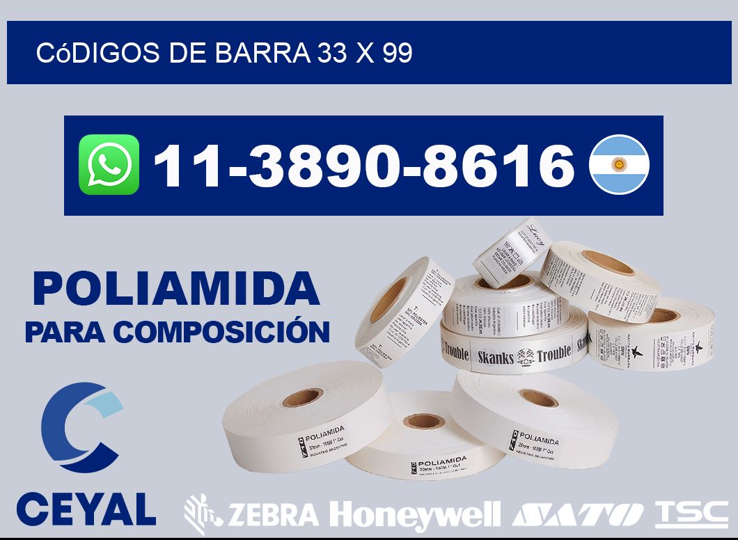 códigos de barra 33 x 99