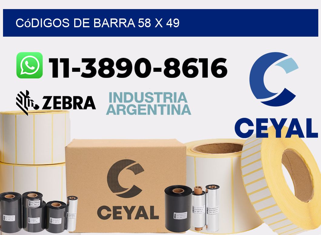 códigos de barra 58 x 49