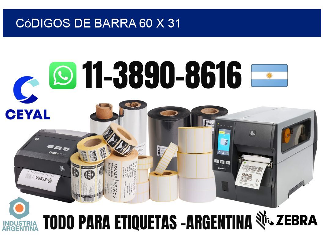 códigos de barra 60 x 31