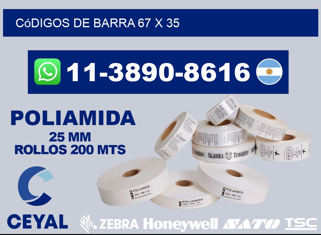 códigos de barra 67 x 35
