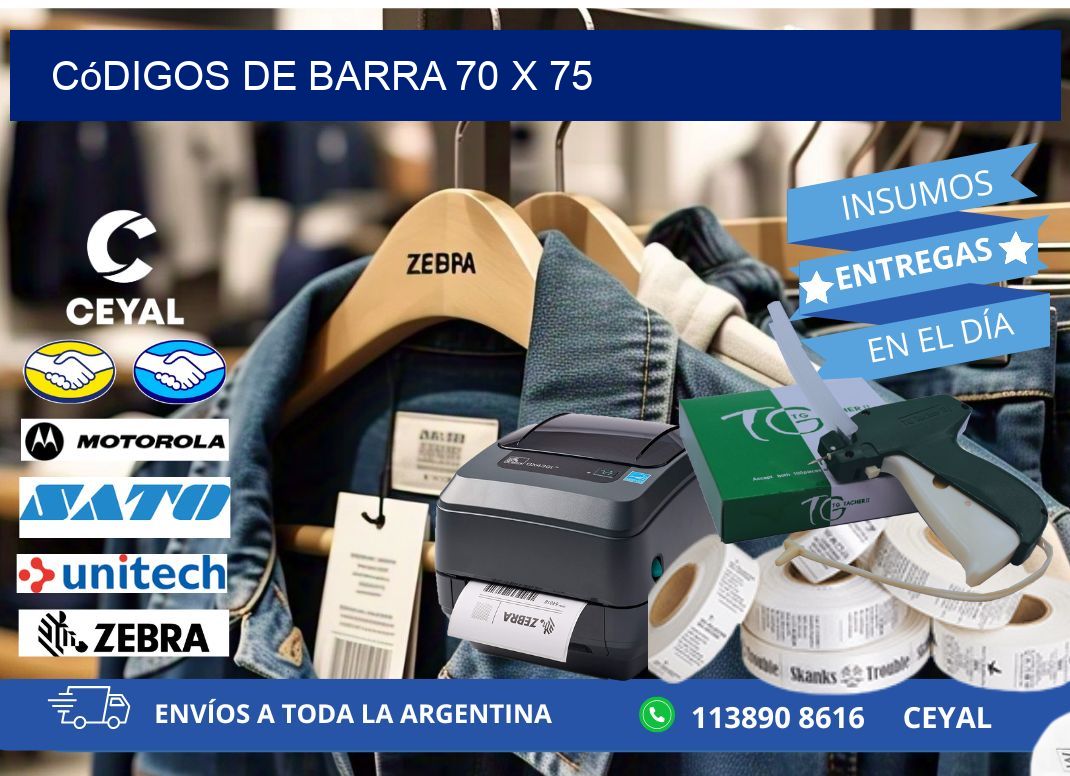 códigos de barra 70 x 75
