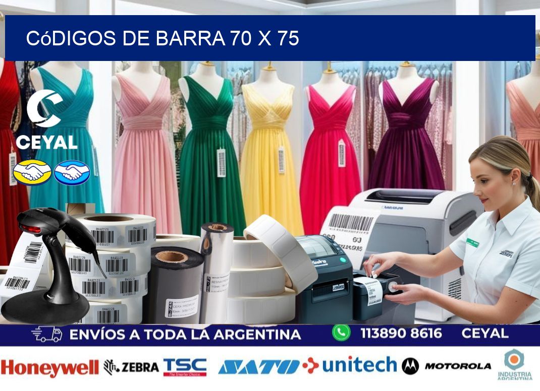 códigos de barra 70 x 75