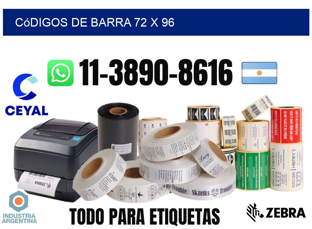 códigos de barra 72 x 96