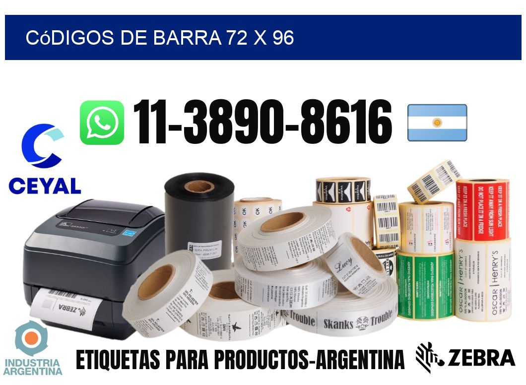 códigos de barra 72 x 96