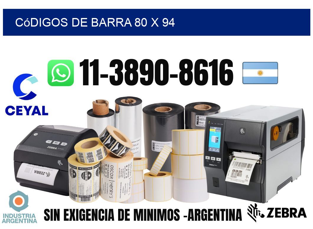 códigos de barra 80 x 94