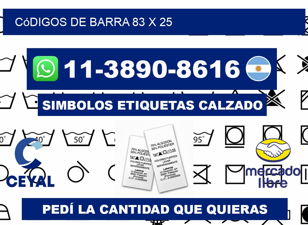 códigos de barra 83 x 25