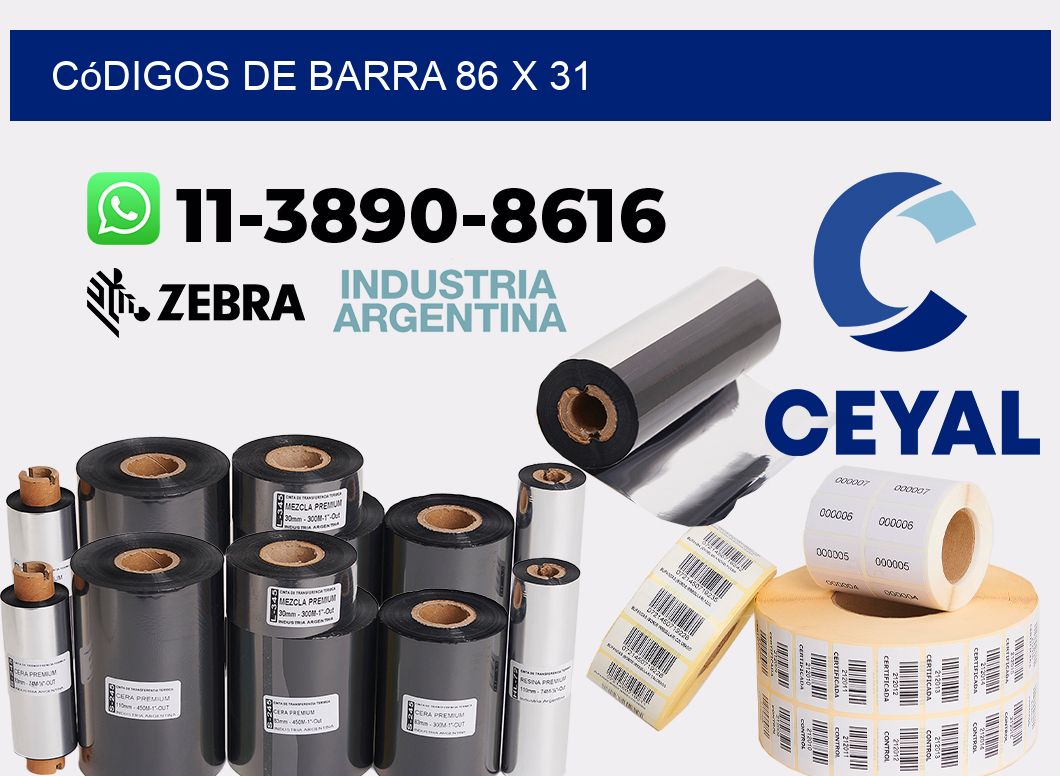 códigos de barra 86 x 31