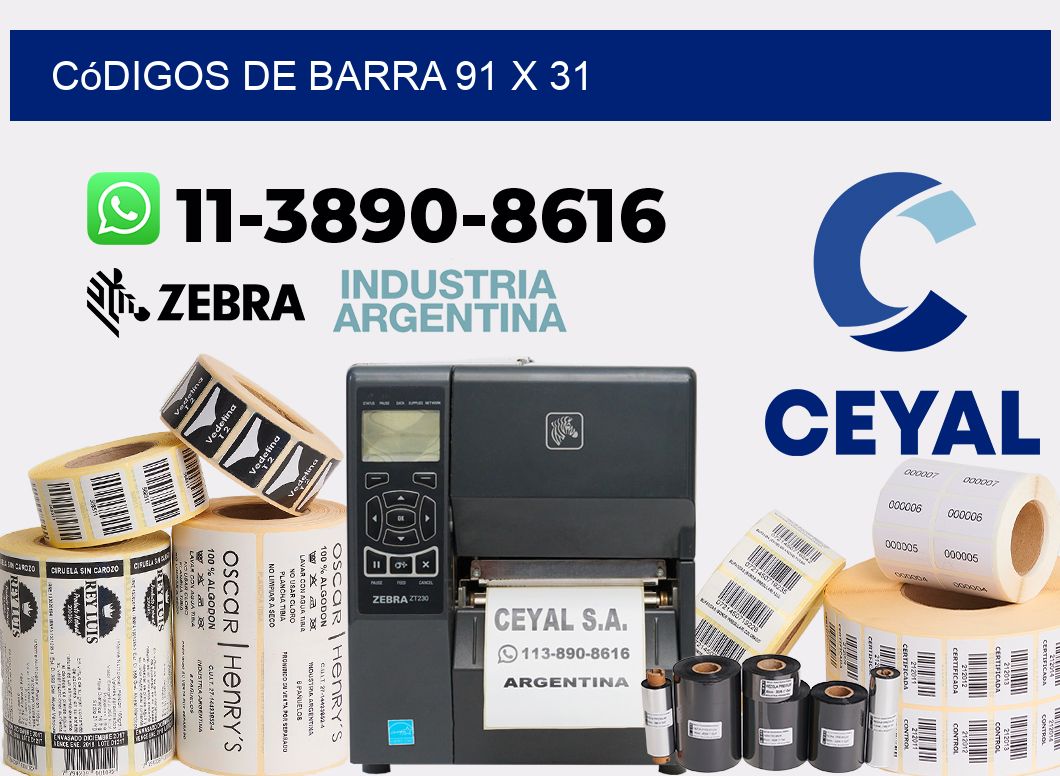códigos de barra 91 x 31