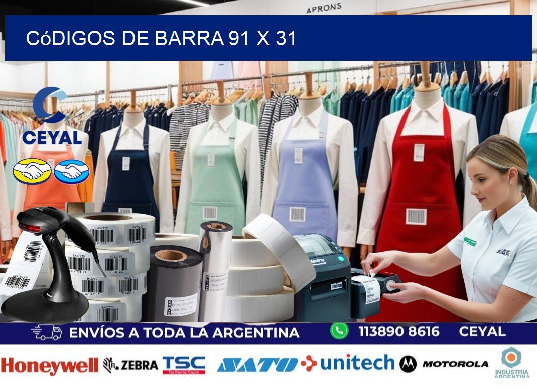códigos de barra 91 x 31