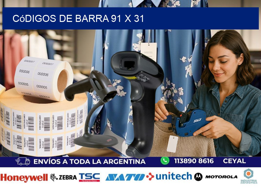 códigos de barra 91 x 31