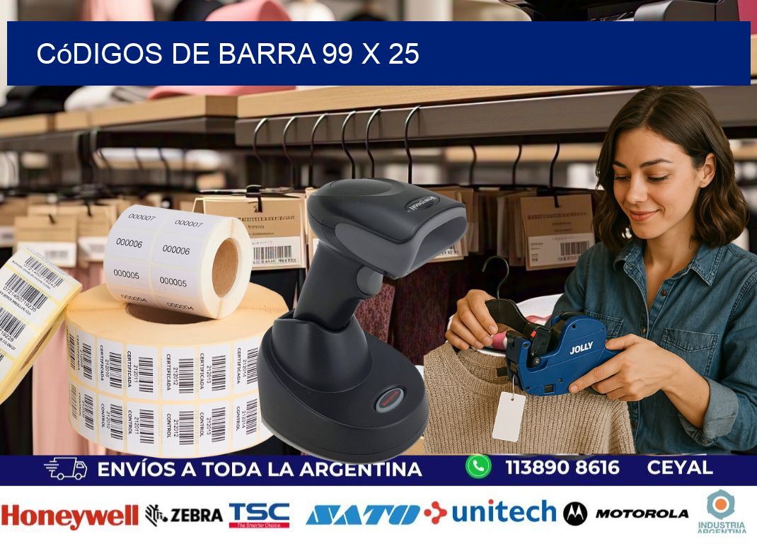 códigos de barra 99 x 25