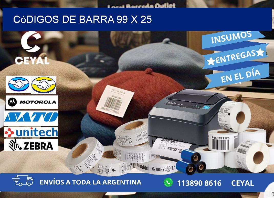 códigos de barra 99 x 25