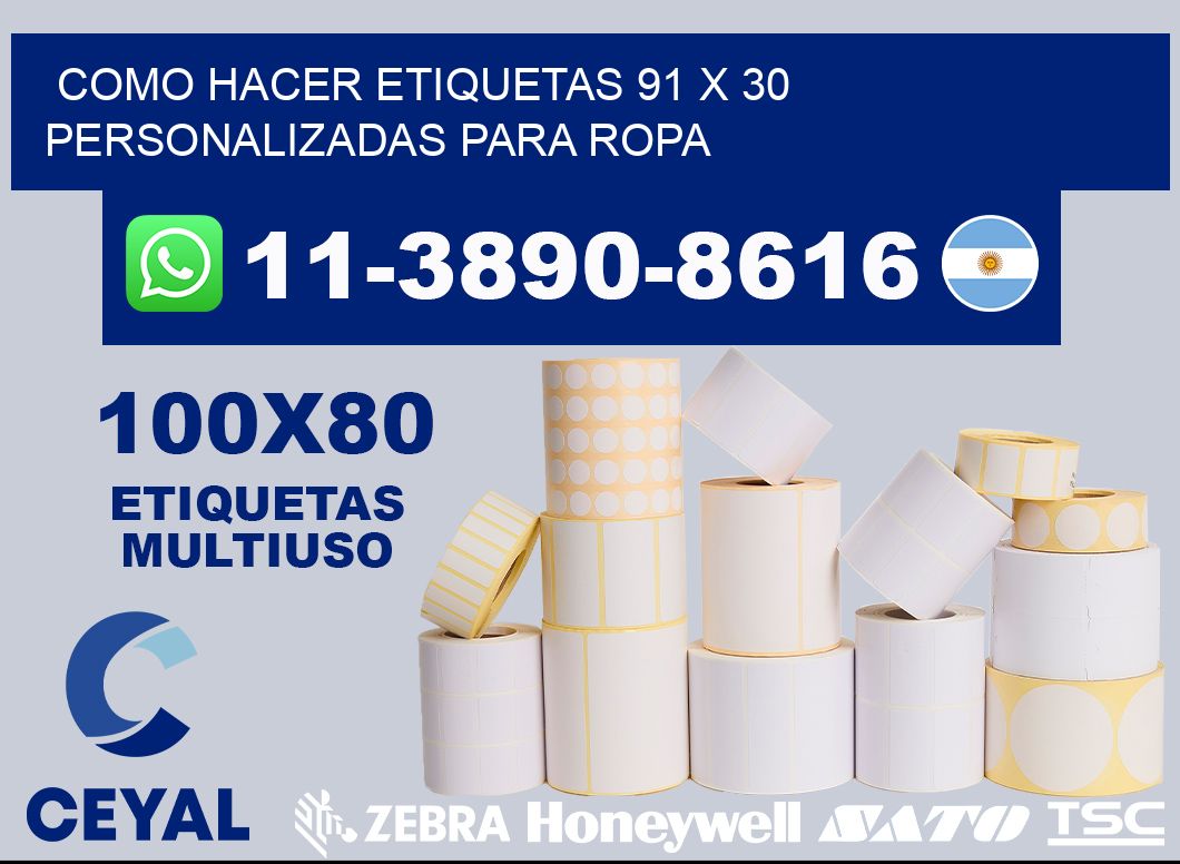 como hacer etiquetas 91 x 30 personalizadas para ropa
