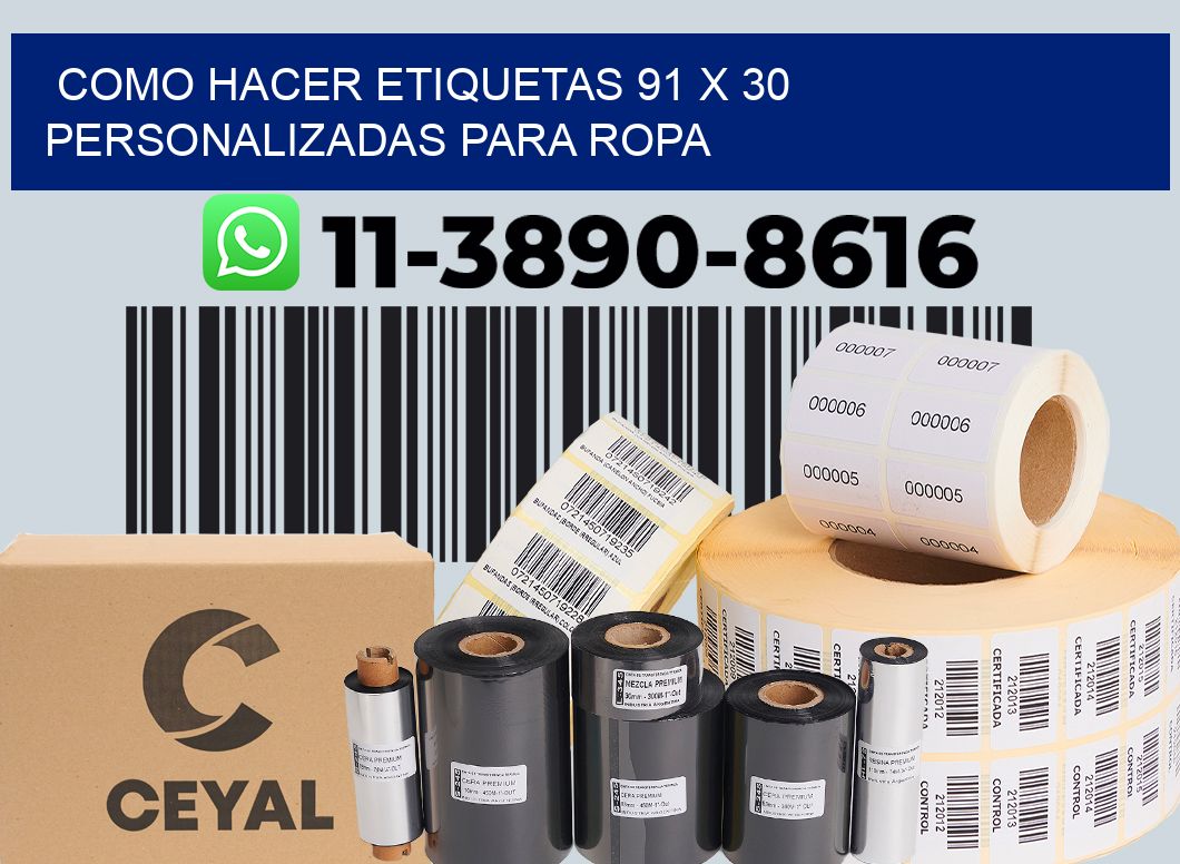 como hacer etiquetas 91 x 30 personalizadas para ropa