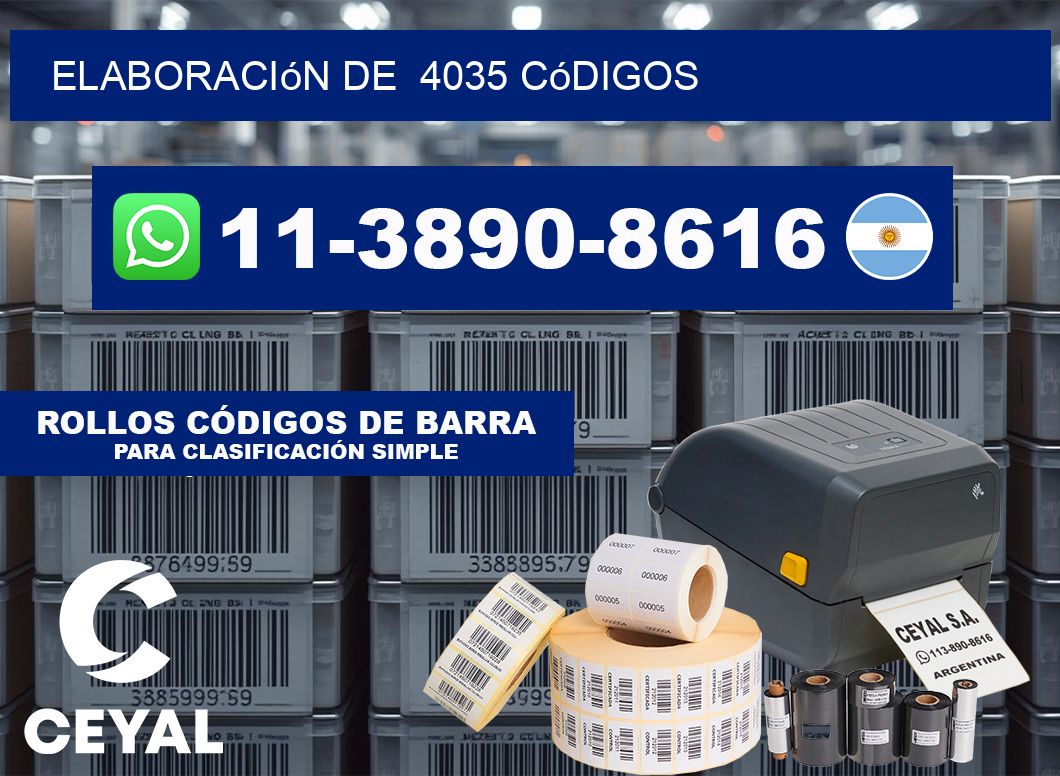 elaboración de 4035 códigos