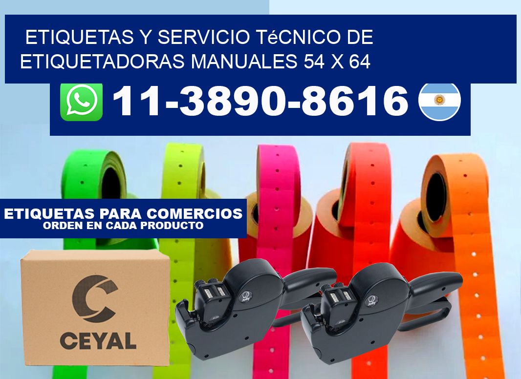 etiquetas y servicio técnico de etiquetadoras manuales 54 x 64